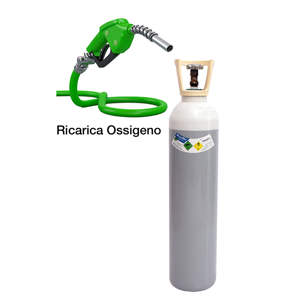 Ricarica OSSIGENO Bombola 14 Lt. / 3 Mc. (solo gas)